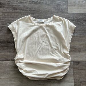 Cream Sleeveless Ruched Top